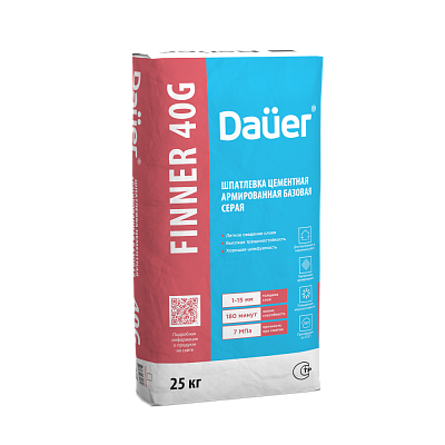 Dauer Finner® 40 G Шпатлевка цементная армированная базовая серая