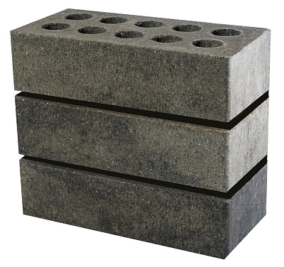 Картинка Кирпич - Гиперпрессованный кирпич Облицовочный одинарный гладкий : М-200 размером 20x250x65. Цвет , производство ЛИТОС 